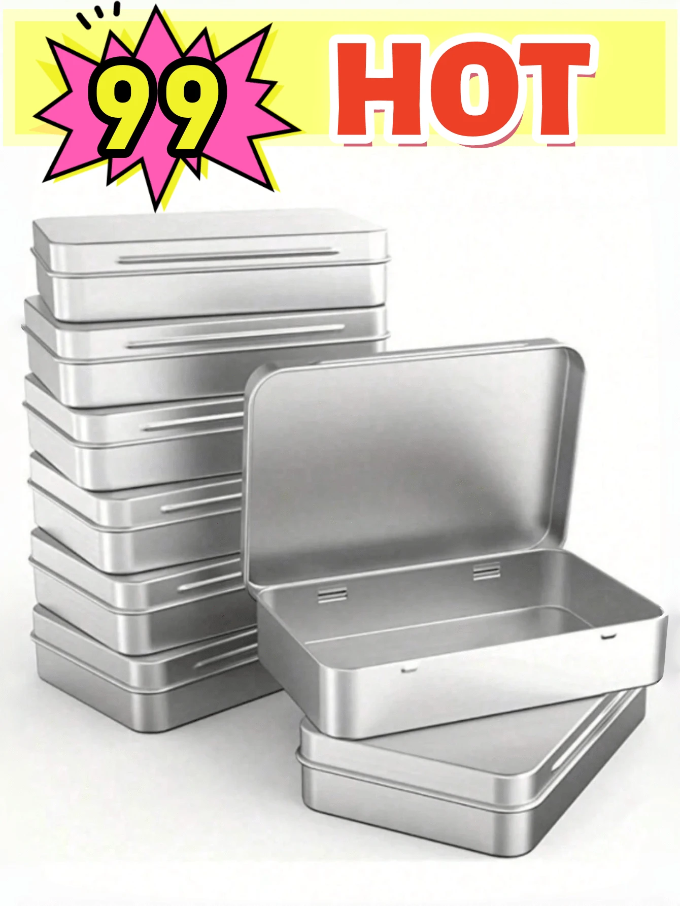 1/4/6pcs Flip-Top Metal Tin Boxes, Portable Mini Storage Containers With Solid Hinge Lids, Suitable For Storing Pushpins, Beads, Earrings, Jewelry And Craft Supplies, Great Back-To-School Gift For Women - Multicolor - View 1