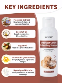 GJYC PET Champú profesional para perros para reducir el pelo suelto y el desprendimiento - Fórmula de control del pelaje inferior para reducir drásticamente el pelo suelto y el desprendimiento, frescura duradera, 100 ml - Multicolor - Ver 5