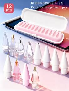1/4/6/8/12pcs Ujung Pengganti yang Ditingkatkan, Kompatibel dengan Apple Pencil Pro, Apple Generasi ke-2/ke-1 USB-C dan Pena Digital Crayon, dengan Kotak Penyimpanan, Ujung Berbentuk Jarum, Set Pena Pro - MultiWarna - View 18