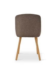 Goeurvant Modern Minimalist Vertical-Stripe Upholstered Dining Chairs With Ergonomic Back & Solid Wood Legs For Living Room, Kitchen, Bedroom - Set Of 2 / Set Of 4 / Set Of 6--Mocha Brown-Chenille - 摩卡棕 - 查看 7