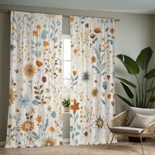 2片装春季花卉乡村风格装饰窗帘 - 采用杆袋式设计，既能保护隐私又方便安装，适用于家居窗户，是现代装饰的理想之选。 - 彩色 - 查看 5