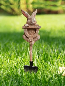 青蛙摆件花园雕像户外装饰青蛙带铲子植物装饰景观树脂雕塑礼品艺术配件动物摆件，适用于庭院草坪露台户外后院家居花盆 - 多款式 - 查看 16