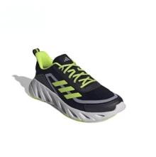 Adidas Unisex Breathable Mesh Running Shoes - Black/Green - View 2