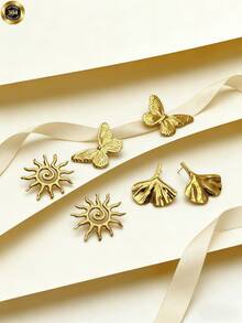 Smyckeset med örhängen och armband för kvinnor med lyxig design. 18K guldplätering. Dubai festsmycken. Moderiktiga. Lämpliga för födelsedagskalas, strandsemestrar. Alla hjärtans dag. - Multifärgad - Visa 6