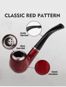 1/2 優雅煙斗，抽菸配件，附可清洗微濾網，創意情人節禮物，送給男士的完美禮物 - 1套 - 查看 1