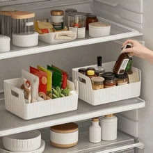 4/3pcs Transparent Plastic Spice Storage Boxes With Adjustable Dividers - Multifunctional Kitchen Organizer Boxes For Spices, Snacks And Small Items - Suitable For Countertop, Detachable Spice Rack, Large Capacity Fridge, Cabinet And Desk Storage Boxes, Kitchen And Outdoor Camping Spice Storage Boxes, Refrigerator Accessories - Multicolor - View 11