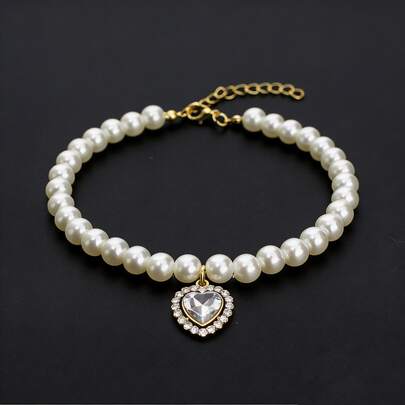 奢华嘻哈宠物项链，狗狗仿珍珠项链，宠物项圈配饰，英伦风装饰，适合日常佩戴和派对场合