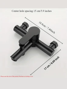 1 pieza Grifo de ducha de acero inoxidable cepillado negro montado en la pared con conexión triple para agua caliente y fría para baño, bañera y inodoro - Diseño moderno y elegante, instalación oculta - Cepillado - Ver 3