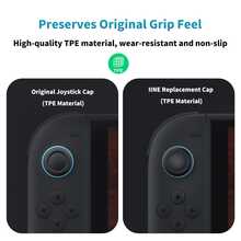 IINE 6个装摇杆帽，适用于Switch 2/NS2手柄，游戏配件，摇杆帽替换装，易于安装，TPE材质，保留原有握感 - 黑色 - 查看 6