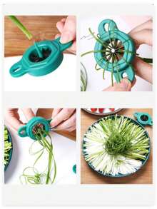 1pc Stainless Steel Scallion/Onion Slicer, Vegetable Cutter, Kitchen Tool, Kitchen Gadget, Kitchen Accessory - Multicolor - View 5