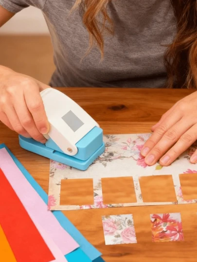 1pc Square Hole Punch Tool, Suitable For Crafts, Scrapbooking, Card DIY, 1x1 Inch Equilateral Square