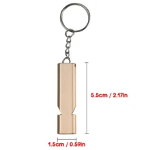 Multifunctional Aluminum Alloy High Decibel Emergency Whistle With Compass, Outdoor Camping Survival Whistle Keychain, Random Color Double Barrel Whistle Pendant Keychain, Outdoor Survival Emergency Whistle High Decibel Camping Tool - Whistle - View 3
