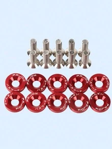 20pcs M6 X 20mm Anodized Aluminum Bolt And Washer Set - High Polished JDM Style Fasteners, Suitable For Bumper, Hood, Trunk Lid, License Plate Frame, Grille, Lights, Auto Styling And DIY Modification - 10pcs (washers + Screws) - View 10