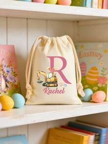 Customized Canvas Tote Bag, Personalized Children's Gift, Children's Gift, Canvas Bag With Name, Fashionable Name, Children's Bag, Easter, Rabbit, Spring, Easter Eggs, Easter Basket, Customized Gift Bag, Letter Gift Bag, Customized Easter Bag, Easter Bag, Easter Canvas Bag, Children's Easter Bag, Easter Egg Hunt Bag, Boys' Easter Gift Bag, Girls' Easter Gift Bag, Rabbit Gift Bag, Customized Easter Gift - Multicolor 2 - View 11