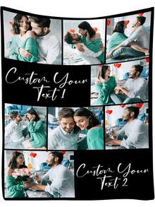 1pc Customizable Photo Print Flannel Blanket - Personalized Wool Blanket With Printed Design, Machine Washable, Soft All-Season Bedspread, Suitable For Couples, Anniversary, Wedding, Valentine's Day Gift, Modern Home Decor, Personalized Throw, Best For Christmas, Simple, Custom, Personalized, Unique, Ideal Gifts For Him, For Anniversaries, For Valentine's Day, For Graduation, For Father's Day, For Weddings, For Housewarming, Sofa, Bed, Car, Tea Room, Bedroom, Bathroom, Living Room, Dining Room - Multicolor 20 - View 9