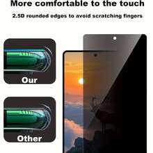 3pcs Privacy Screen Protector Film Compatible With Samsung Galaxy S26 Ultra, S25 Ultra, S24 Ultra, S26 Plus, S25 Plus, S24 Plus, S26, S25 FE, S24 FE, 9H Anti-Spy Tempered Glass With Fingerprint Unlock And Phone Case Friendly Design - Black - View 7