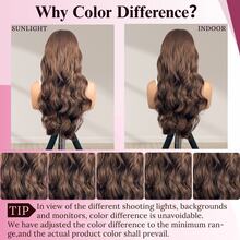 13*4 13x6HD Lace Closure Wig Straight Human Blended Hair 34 Inch - 200% High Density Pre Plucked & Pre Cut Glueless Wig With Bleached Knots, Wear & Go Natural Color For Women, No Glue & Ready To Wear - Brown - View 10