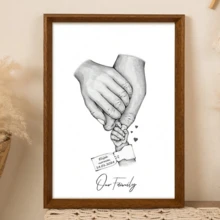 1 Stück minimalistischer benutzerdefinierter Poster Druck, Baby Hand Name Leinwand Gemälde, Wandkunst Leinwand Aufhängung, ohne Rahmen, Wohnzimmer, Schlafzimmer, Inneneinrichtung Materialien, Valentinstag Geschenke, ideale Frühlings Geschenk Leinwand, ohne Rahmen - Verschiedenfarbig - Übersicht 35