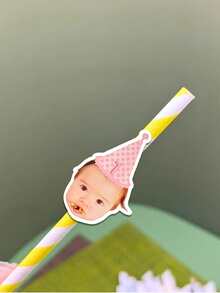 1/10/25/50/100/150pcs Customized Face Shape Cupcake Toppers, Personalized Face And Number, Customized Birthday Face Cupcake Decorations, Birthday Decorations, Party Decorations, Personalized Decorations, Cupcake Decorations, Holiday Decorations, Christmas Decorations - Multicolor (Style 5) - View 6