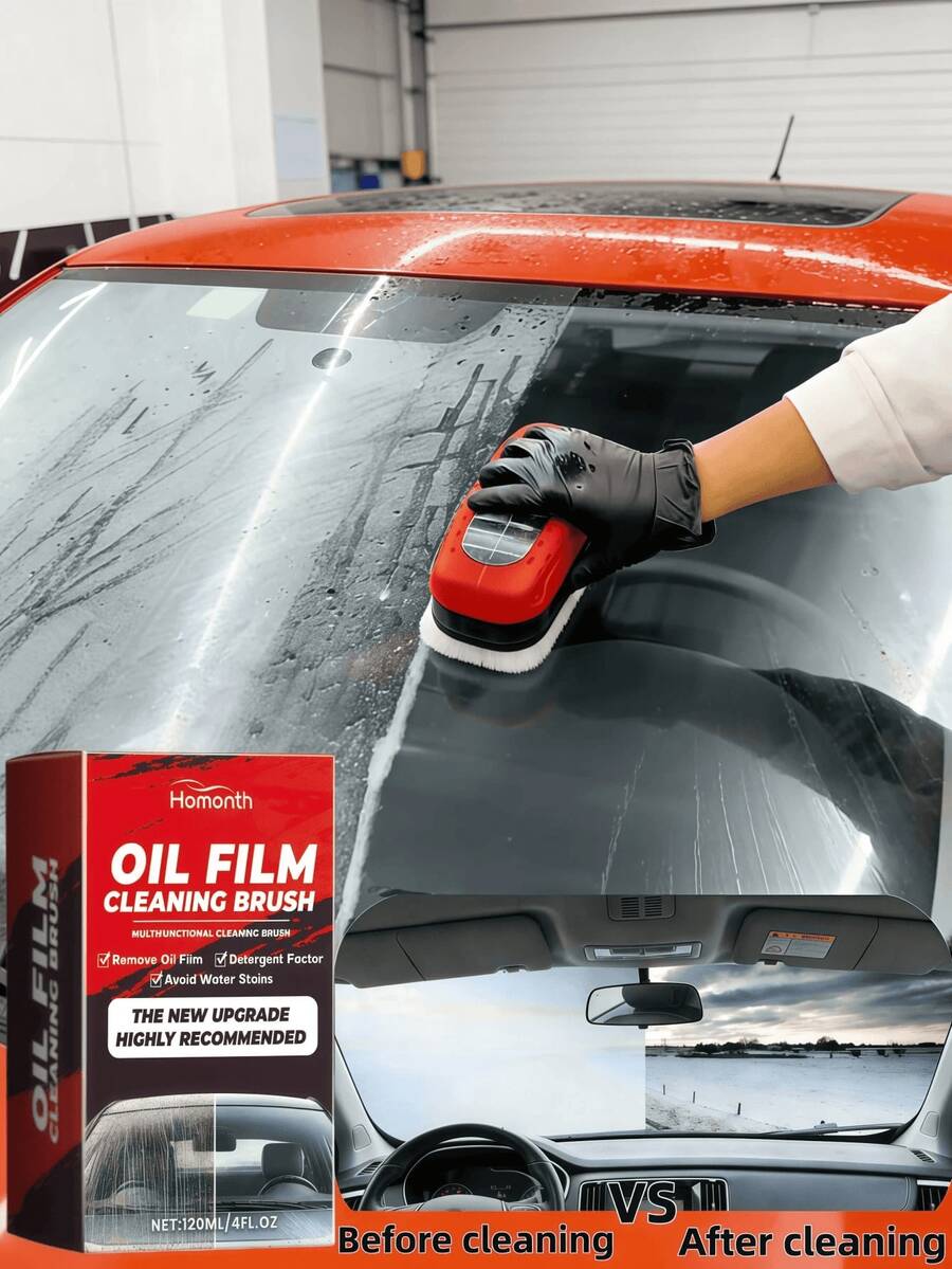 Car Glass Cleaner - Household Cleaning, Can Clean Car Glass, Christmas, Cleaning Supplies, Christmas Gift, Household Glass Cleaner. 1. Cleans Impurities And Dust On The Car Glass Surface; 2. Open The Cap, Evenly Apply With A Cleaning Brush On The Car Glass; 3. Finally, Rinse With Clean Water.