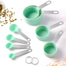 9pcs/Set Measuring Cups, Spoons And Mini Powdered Sugar Sifter Set, Stainless Steel Handle Multifunctional Plastic Measuring Spoons, Cups, Graduated Measuring Spoons Set, Cooking And Baking Tools For Bread, Cake, Desserts, Dusting Powdered Sugar, Matcha Cocoa Powder Sifter, Apartment Essentials, Back To School Supplies, Measuring Tools - Multicolor - View 3