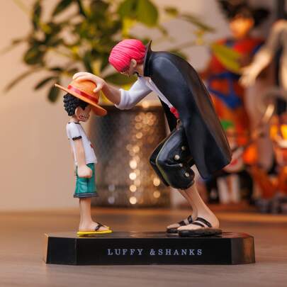 1个香克斯草帽动漫手办模型雕像，桌面摆件收藏品，万圣节、圣诞节、情人节小礼物