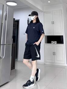 Nike Dri-Fit Dri-FIT純色腰部抽繩速乾休閒短褲 男款黑色 - 黑色 - 查看 6