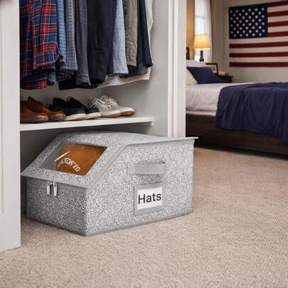 Organizador de almacenamiento multifuncional, caja de almacenamiento plegable de gran capacidad para gorras de béisbol con tapa, cremallera, a prueba de polvo, adecuado para Navidad, Halloween, verano, invierno, San Valentín, Año Nuevo, Pascua, gran regalo para mamá, esposa, amigos