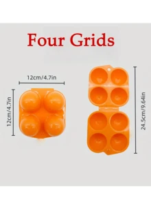 Shock-Resistant Portable Egg Storage Box - Plastic Egg Organizer With Dividers, Multi-Capacity Suitable For Home, Camping, Picnic - Egg Carton, Makeup Sponge Box, Practical Kitchen Gadget (For Eggs And Small Items) - Multicolor - View 5