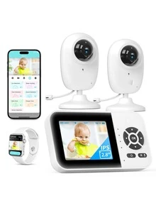 360° Panoramic WiFi Monitoring Camera 2K/1296P Color Night Vision AI Crying And Barking Detection + Auto Tracking Two-Way Audio Call Cloud/SD Storage Privacy Encryption Compatible With Alexa Baby Pet Elderly Indoor Security Monitor - 白色 - 查看 1
