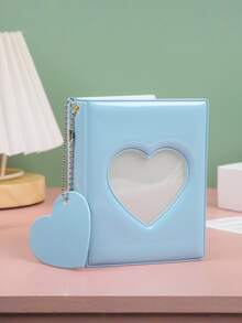 Heart Shaped Hollow Mirror 3-Inch Single Slot Instant Photo Album Card Holder - Multicolor - View 8