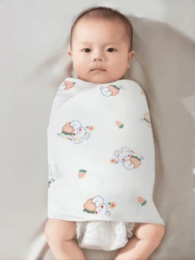 1件婴儿襁褓包巾，新生儿包巾，医院用襁褓毯，男女宝宝通用可调节襁褓套装，柔软婴儿睡袋，送给新生女宝宝的完美礼物 - 彩色 - 查看 7