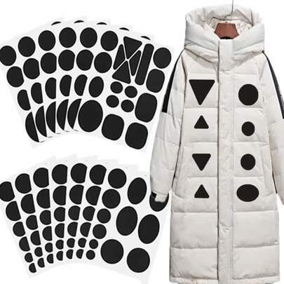 Self Adhesive Black Patches DIY Craft Thermal Transfer Sewing Fabric Sticker Washable Waterproof Patch For Clothes Down Jackets Pant Hole Repair