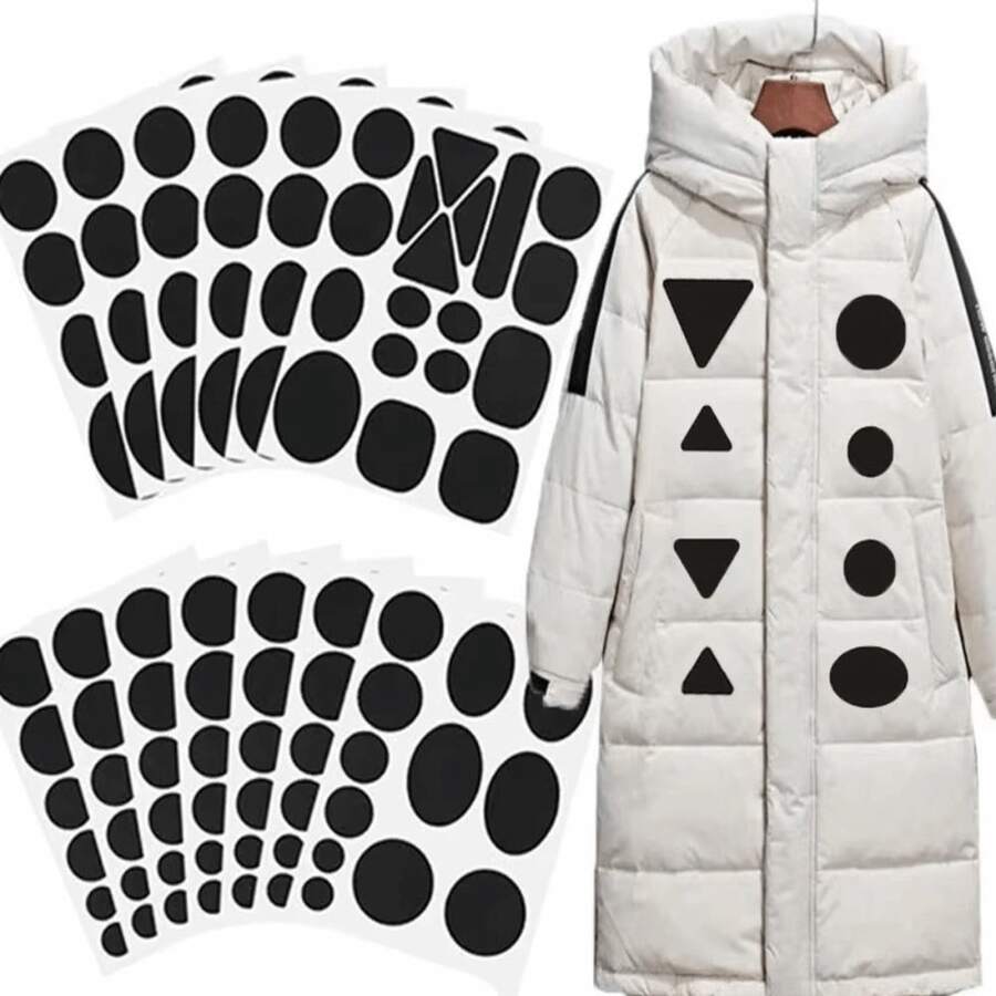 Self Adhesive Black Patches DIY Craft Thermal Transfer Sewing Fabric Sticker Washable Waterproof Patch For Clothes Down Jackets Pant Hole Repair - Multicolor - View 1
