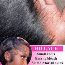 200% 密度 13x4 高清蕾丝前假发 直发蕾丝前假发 真人混纺发 100% 巴西发假发 自然色 13x4 5x5 13x6 无胶全蕾丝预拔毛蕾丝假发 带婴儿发 耳到耳瑞士高清蕾丝 - 自然色&黑色系 - 查看 7
