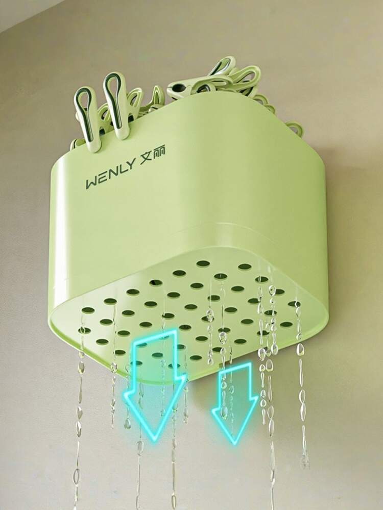 1Pc Storage Basket - Fixed Sock Clip Storage Basket For Household Windproof And Anti Slip Dormitory Use - Multicolor - View 9