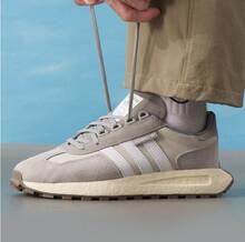 adidas originals Retropy E5 復古 休閒運動 皮革耐磨 低筒 休閒鞋 男女同款 - 灰白色 - 查看 1