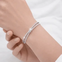 Unique And Luxurious Women's Bracelet In 925 Sterling Silver, Set With Cubic Zirconia And Plated In 18K Gold. - Bạc - Xem 1
