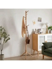 Wooden Coat Rack Organizer For Clothes - Màu be - Xem 4