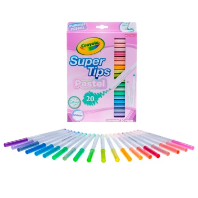 Plumones Super Tips Pastel 20 Piezas Punta Fina