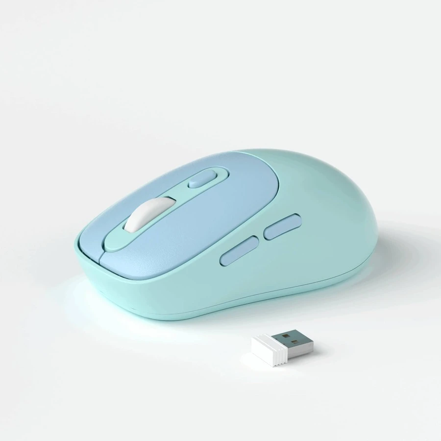 Ratón inalámbrico MAGEEGEE 2.4G con receptor USB, adecuado para portátil, Air/Pro, tableta, ligero y portátil - Celeste - Ver 1