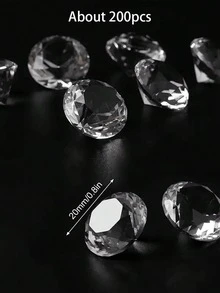 50pcs Diamond Shaped Transparent Acrylic Decorative Stones - Clear - View 17