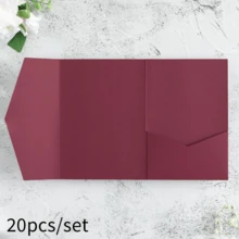 20 piezas de tarjetas de invitación perladas, tarjetas de felicitación con triple pliegue, sobres de bolsillo RSVP, invitaciones de boda, tarjetas de papel dorado, para decoraciones y suministros de fiesta de boda, quinceañera, bautizo, despedida de soltera (rosa, dorado, burdeos, beige, blanco, azul marino) - 20 piezas - Ver 21