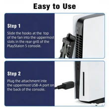 For PlayStation 5 (P5) Console Cooling Fan | 3X High-Speed Cooling Fans With Blue LED Light | USB 2.0 Pass-Through Port | Easy Installation | Speed Up Heat Dissipation To Extend P5 Lifespan - Multicolor - View 7