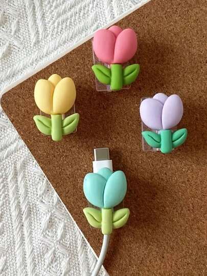 1 pieza Protector de cable de carga con diseño lindo de pan, organizador de línea de datos del teléfono, sujetador de cable USB, herramienta de gestión de cables, funda divertida para cables, cubierta protectora de moda, ajuste ceñido, exterior flexible, accesorio de teléfono móvil, almacenamiento en el hogar, protección de dispositivos portátiles