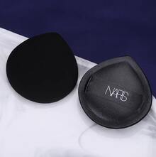 Nars 1pc Wet & Dry Black Leather Makeup Puff, Suitable For Daily Makeup Use, Can Be Given As A Gift To Girlfriend - Black - View 3