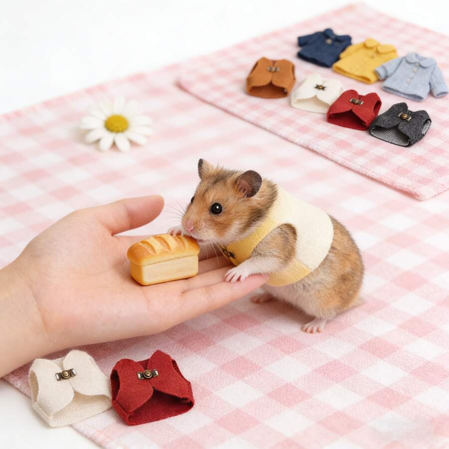 Chalecos de sujeción cálidos para pequeños roedores - Hamsters, osos de peluche y ardillas, equipo para exteriores, suministros para mascotas, accesorios y ropa para animales pequeños - Multicolor - Ver 1