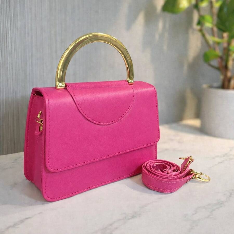 Sophisticated Wedding Mini Clutch Handbag And Crossbody Bag - 玫紅色 - 查看 1