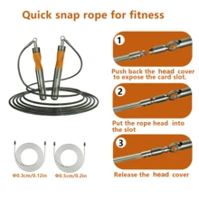 1 Set Cuerda de saltar ergonómica y aerodinámica MOGOLD, equipada con conectores de metal premium y cuerda de acero inoxidable de alta velocidad, adecuada para fitness profesional y entrenamiento de velocidad - T29 - Ver 6