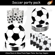 80pcs Football Themed Football Disposable Tableware Set, Includes Disposable Plates, Napkins, And Paper Cups , Perfect For Sports Party, Camping, Barbecues, Picnic, Wedding, Party And Birthday, Suitable For Sports Party Decorations, Home Decorations, Birthday Decorations, Wedding Decorations, Which Perfect Footabll Party Supplies, Bbq Supplies, Football Game Viewing Parties, Birthday Party Supplies - Multicolor - View 2